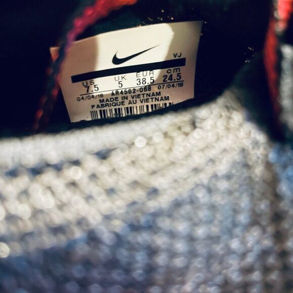 Nike Flyknit Zoom Fly Charcoal Crimson Yellow Womens Running 7.5 US 38.5 EUR - Picture 6 of 7